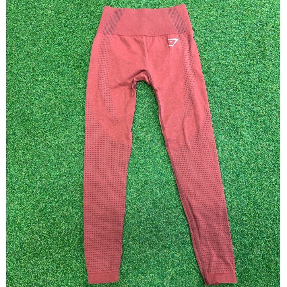Gymshark Energy+ Seamless Leggings Beet Red Marl High Waisted Workout Tights